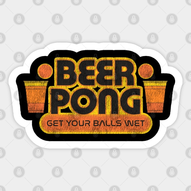 Beer Pong Get Your Balls Wet Sticker by darklordpug